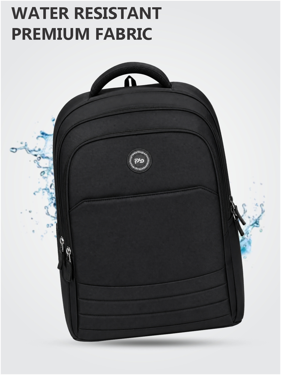 PB Pearl Bags Polyester Water Resistant Solid Casual Backpack With 3 Compartments , 2 Bottle Pocket , 1 Front Pocket|Pack Of 1