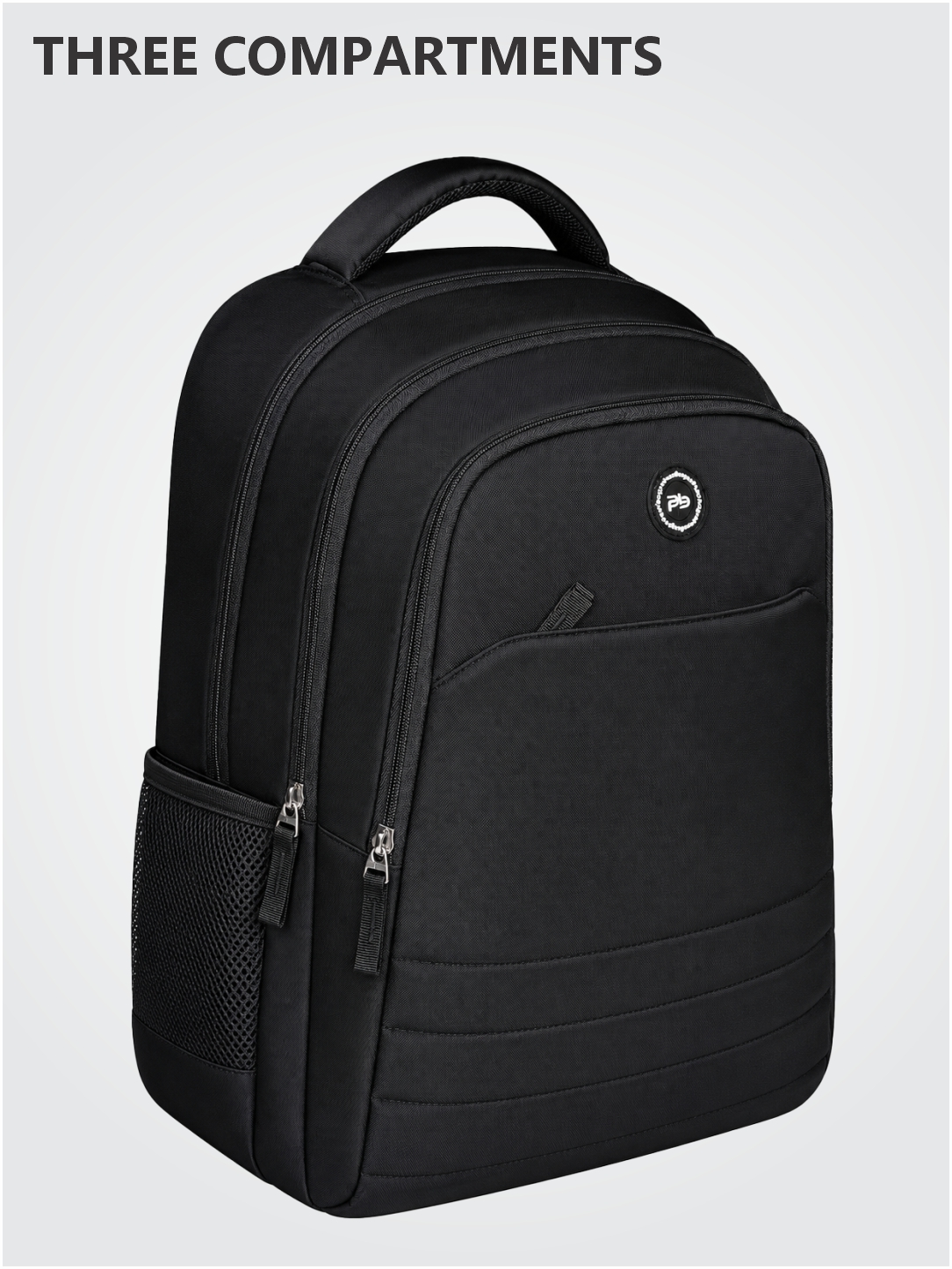 PB Pearl Bags Polyester Water Resistant Solid Casual Backpack With 3 Compartments , 2 Bottle Pocket , 1 Front Pocket|Pack Of 1
