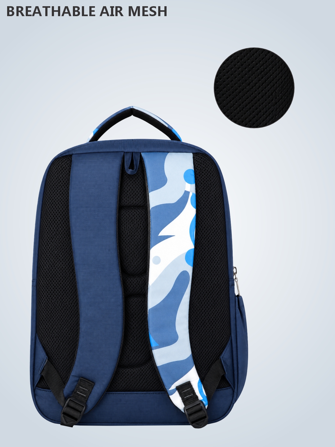 PB Pearl Bags Polyester Water Resistant Printed Casual Backpack Rain Cover And Laptop Sleeve With 3 Compartments , 1 Bottle Pocket , 1 Front Pocket|Pack Of 1