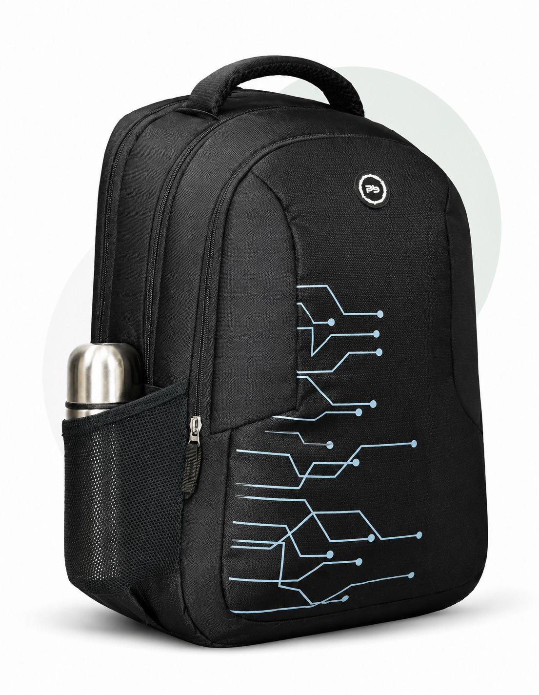 PB Pearl Bags Polyester Water Resistant Printed Casual Backpack Rain Cover And Laptop Sleeve With 3 Compartments , 2 Bottle Pocket , 1 Wallet Pocket/Anti Thft Pocket|Pack Of 1