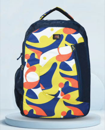 PB Pearl Bags Polyester Water Resistant Printed Casual Backpack Rain Cover And Laptop Sleeve With 3 Compartments , 1 Bottle Pocket , 1 Front Pocket|Pack Of 1