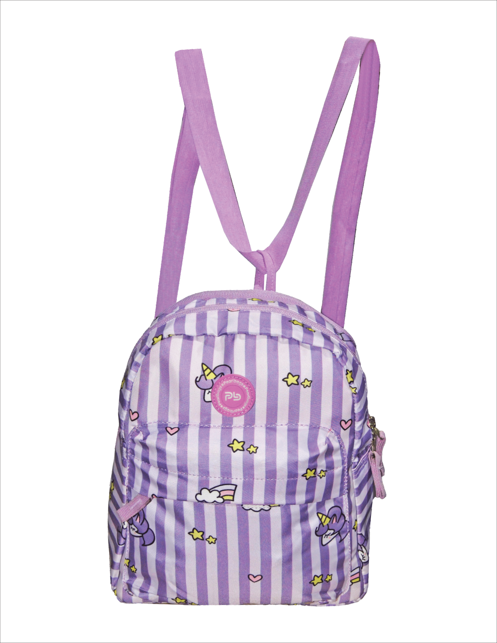 PB Pearlbags Polyester Water Resistant Printed Cute Mini Backpack For Outing With 2 Compartment For Kids Girls|6.5 Litres