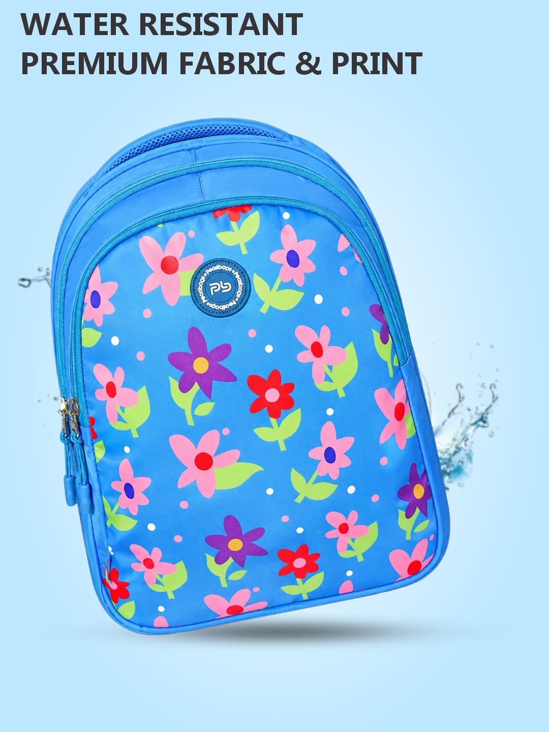 PB Pearlbags Polyester Water Resistant Printed Small Backpack With 3 Compartment For Kids upto 7 Years|10 Litres