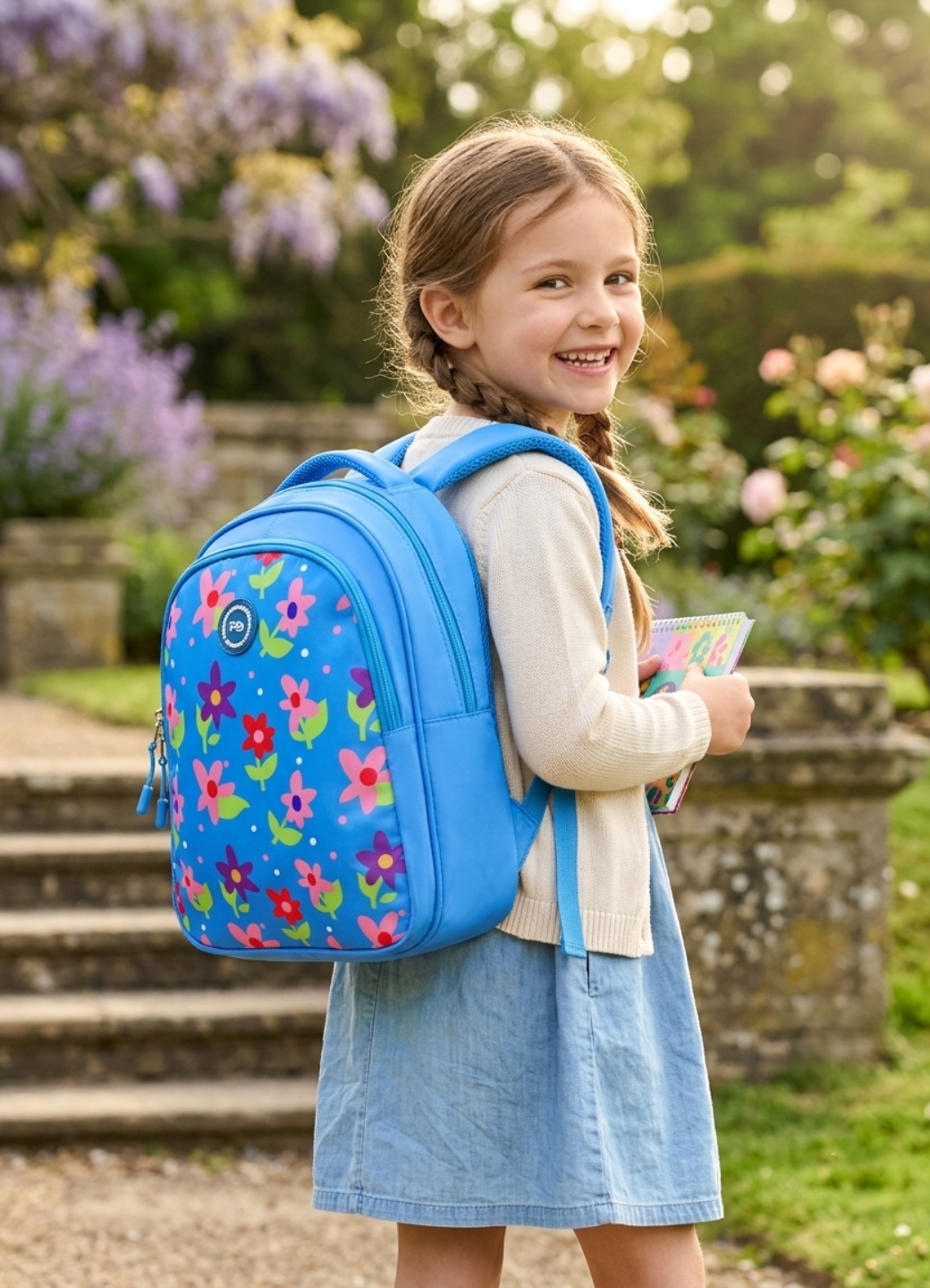 PB Pearlbags Polyester Water Resistant Printed Small Backpack With 3 Compartment For Kids upto 7 Years|10 Litres