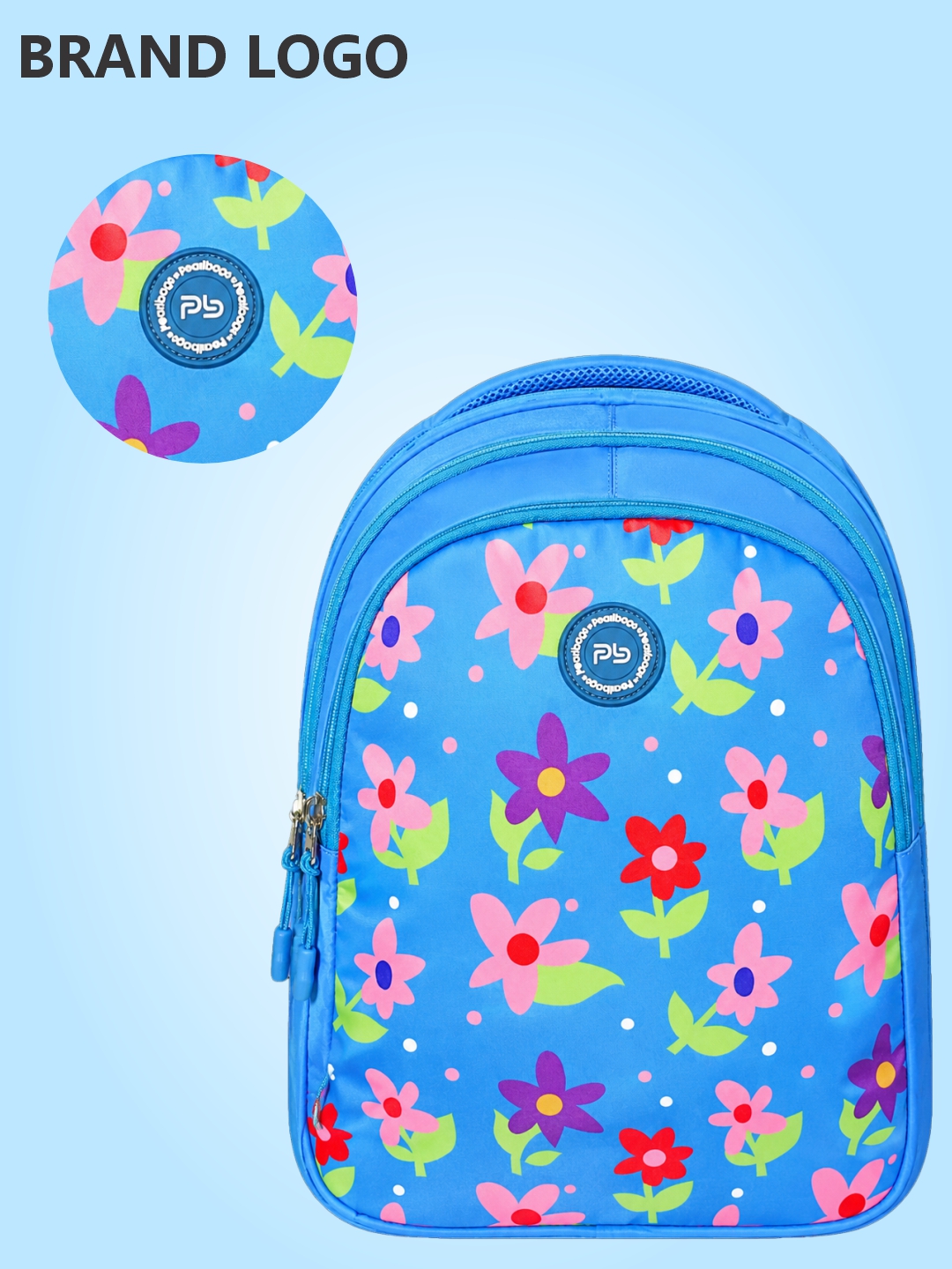 PB Pearlbags Polyester Water Resistant Printed Small Backpack With 3 Compartment For Kids upto 7 Years|10 Litres