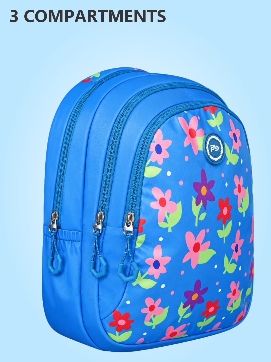 PB Pearlbags Polyester Water Resistant Printed Small Backpack With 3 Compartment For Kids upto 7 Years|10 Litres