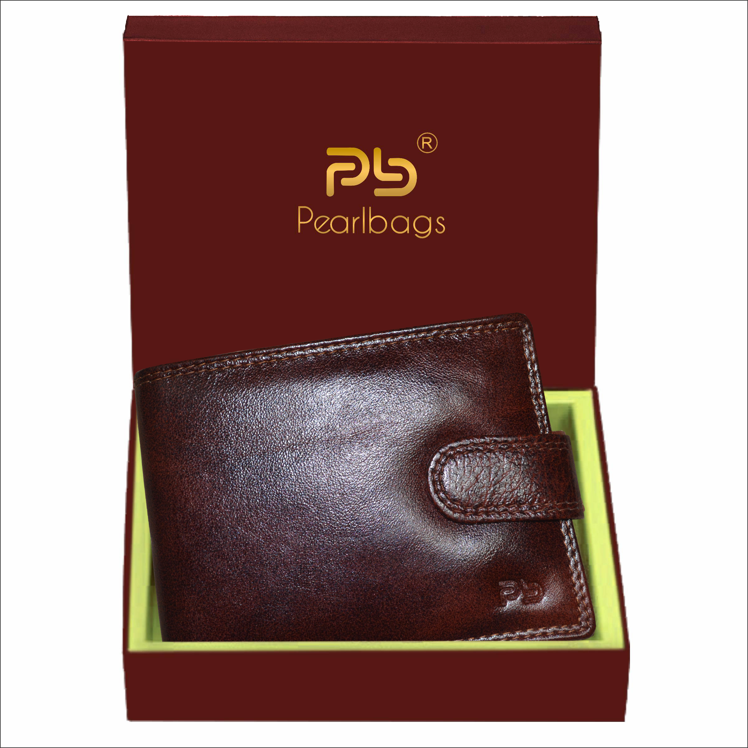 PB Pearlbags Genuine Leather Bi- Fold 4 Card Slots Wallet for Men|Color - B.Brown