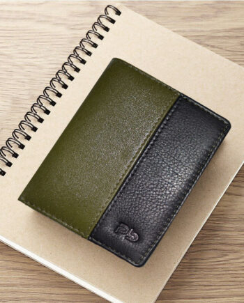 PB Pearlbags Wallet Genuine Leather Tri- Fold 6 Card Slots for Men|Color - Green