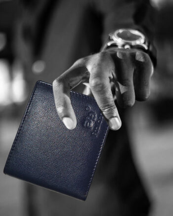 PB Pearlbags Genuine Leather Bi- Fold 2 Card Slots Wallet for Men|Color - Navy