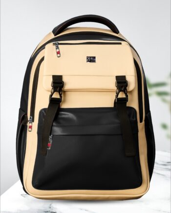 PB Pearlbags Faux Leather Padded Laptop Backpack With 2 Compartment, 2 Front Pocket, 5 Inner Pockets|Capacity 25.5 L