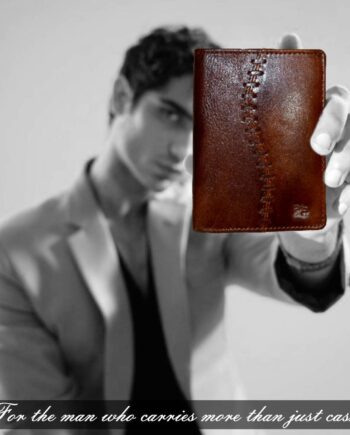 PB Pearlbags Genuine Leather Tri- Fold 9 Card Slots Wallet for Men|Color - Tan