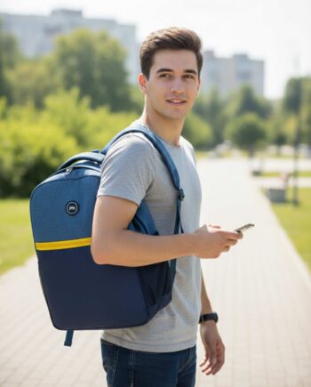 PB Pearlbags Polyester Water Resistant Solid Backpack With Padded Laptop Sleeve, Capacity 17 Liters