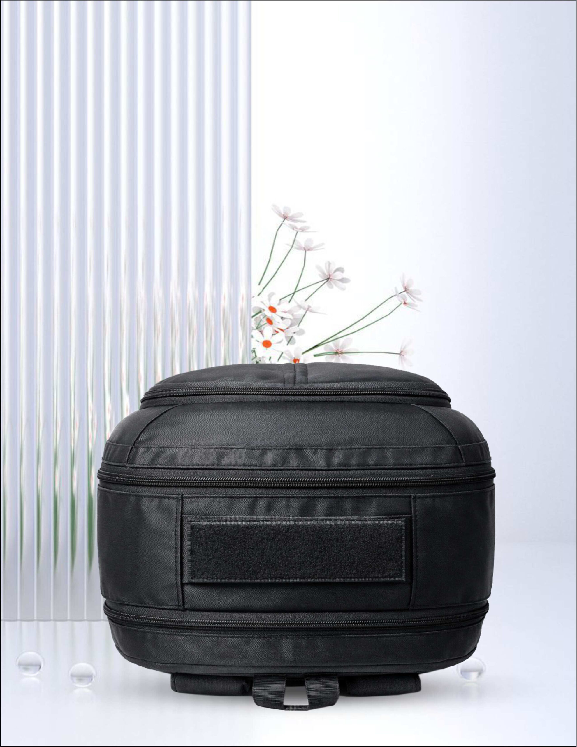 PB Pearlbags Polyester Water Resistant Solid Backpack With Padded Laptop Sleeve, Capacity 27 Liters-Black