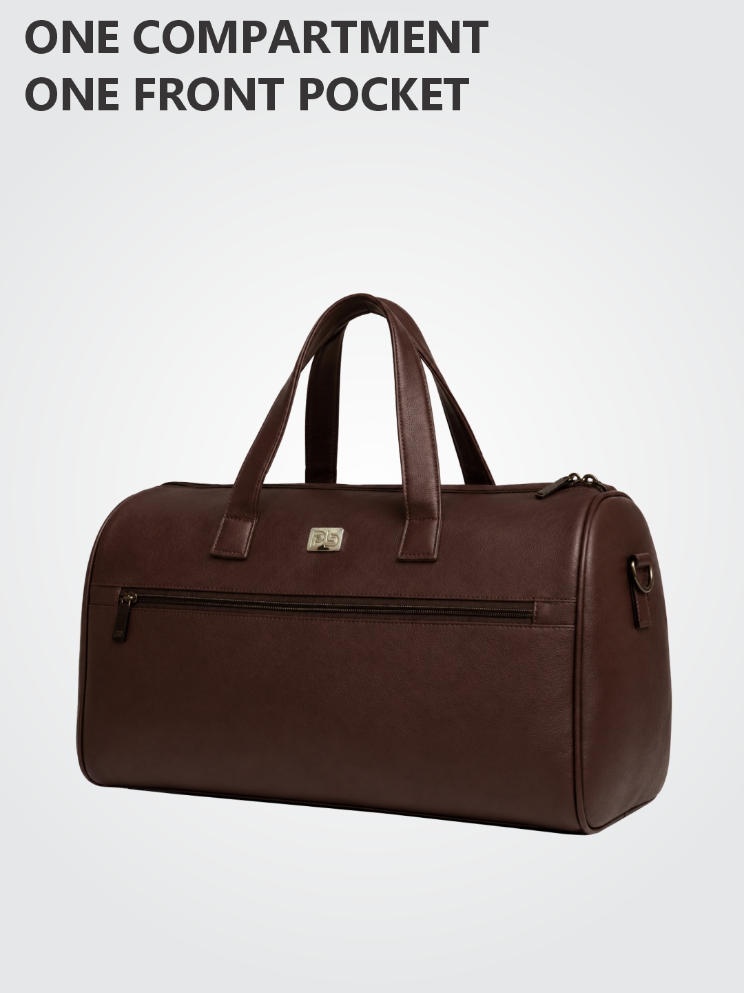 PB Pearlbags 36L Premium Foam Leather Duffle Bag for Travel, Gym & Weekend Trips | Large 45 cm Solid Duffel Bag with Shoulder Strap & Front Pocket