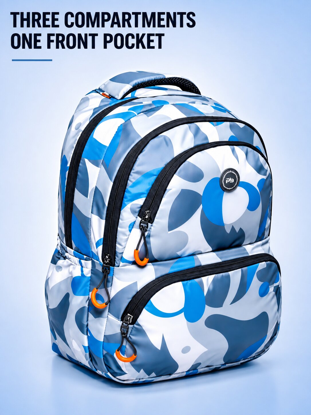 PB Pearlbags Premium Polyester 26L Water Resistant Casual Backpack With 2 Compartments, 2 Front Pocket, 1 Water Bottle Pocket For Men/Women/Girls/Boys Cms