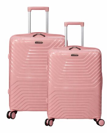 PB Pearlbags Hard Case Polypropylene, 8 Wheels, 360 Degree Wheeling Luggage, Suitcase Pack Of 2 (Small 54cm | Medium 64cm) - Trolley Bag For Travel