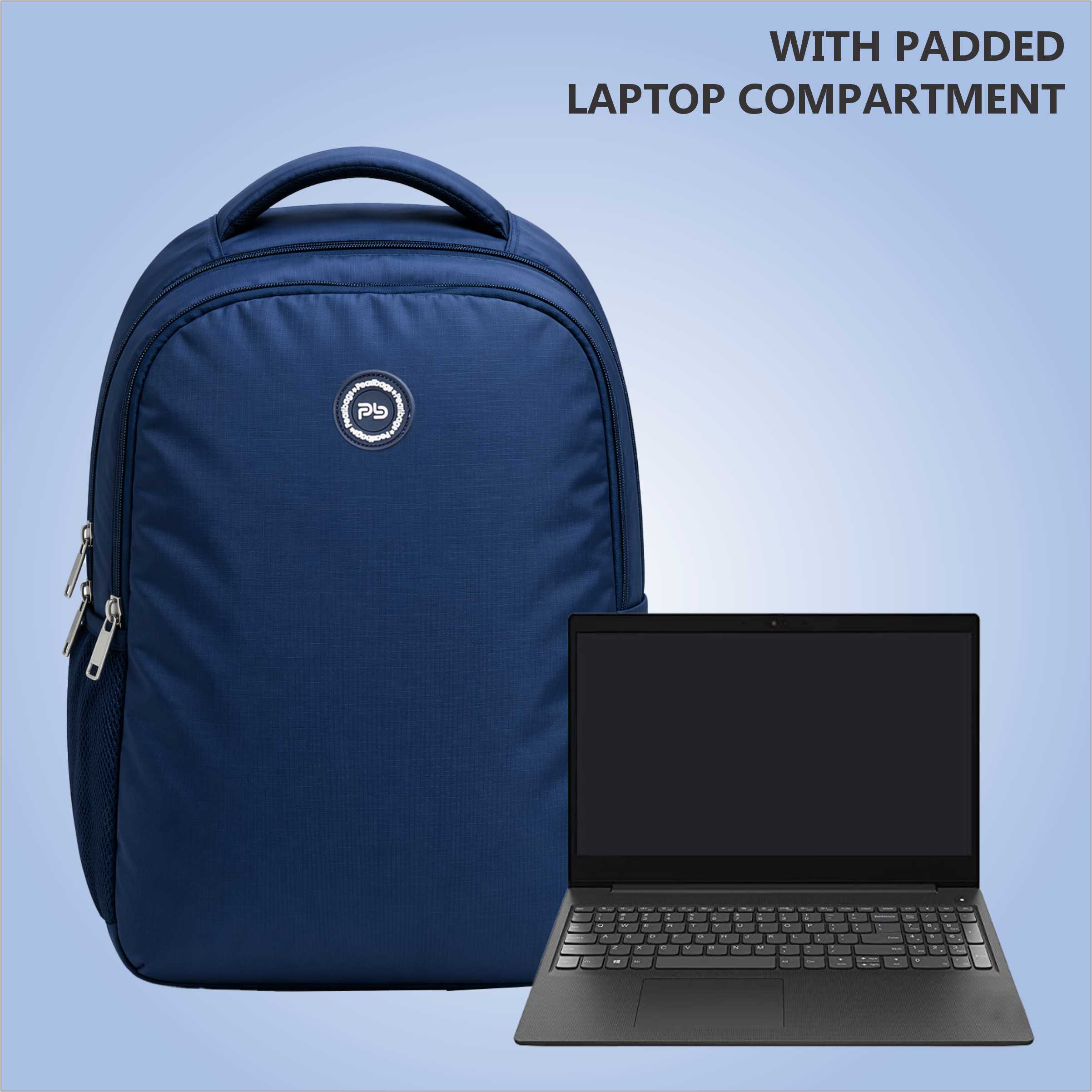 PB Pearlbags 20L Water-Resistant Polyester Backpack for Men & Women | Casual Bag with 2 Compartments, Bottle Pocket & Padded Comfort Design