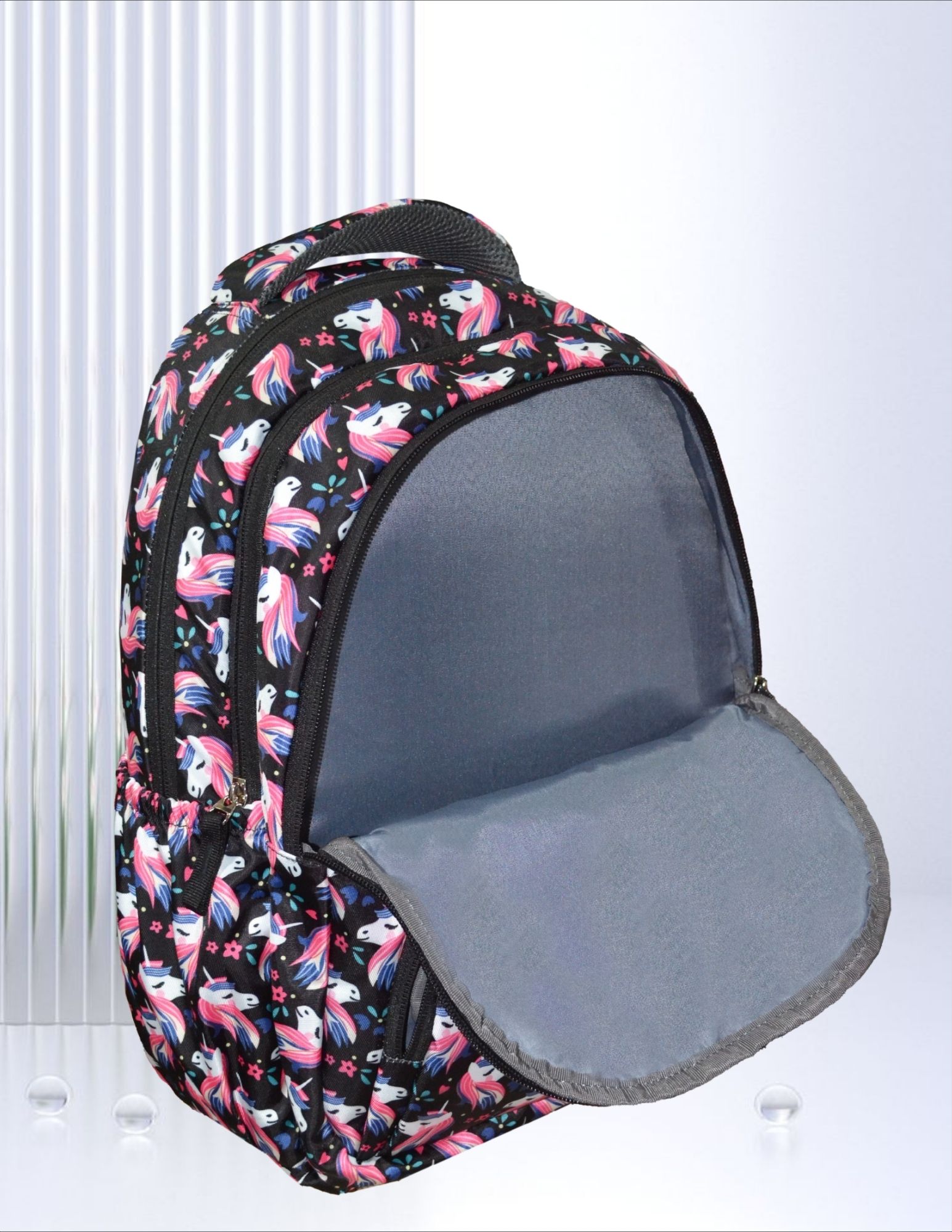 PB Pearlbags Water Resistant Polyester Backpack With 3 Compartment, 1 Front Pocket, 1 Water Bottle Pocket|Capacity 15 L