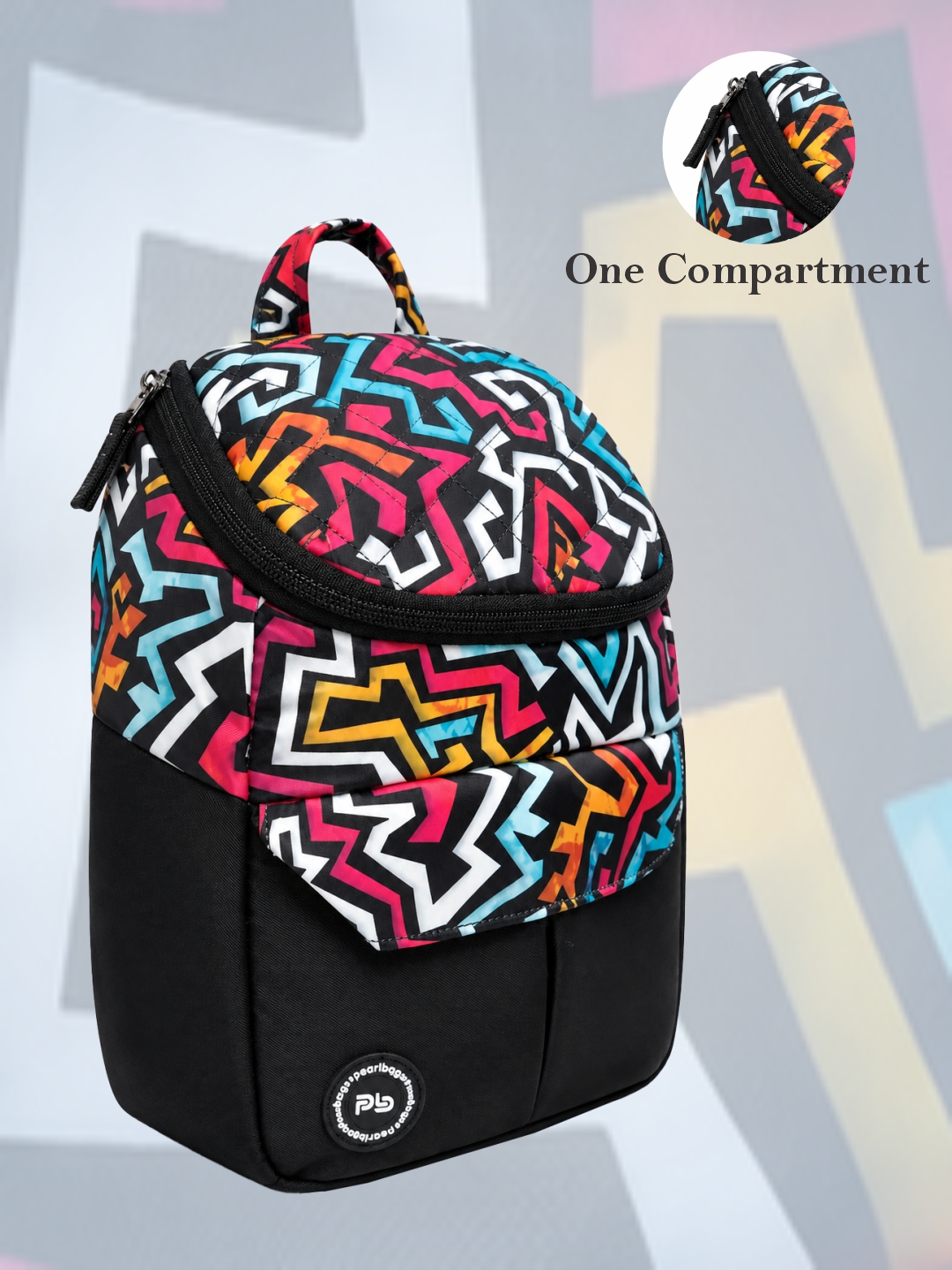 PB Pearlbags Small Backpack For Men & Women, Water-Resistant Sports Backpack, Lightweight, Durable Polyester, Double-Zip Main Compartment & Secure Front Pocket, Capacity-10 Litres