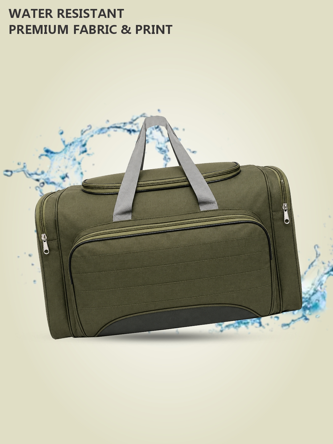 PB Pearlbags 20-Inch Olive Green Travel Duffle Bag ? 33L Water-Resistant Polyester Weekend Travel & Gym Bag