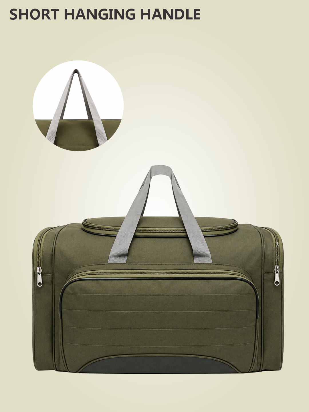 PB Pearlbags 20-Inch Olive Green Travel Duffle Bag ? 33L Water-Resistant Polyester Weekend Travel & Gym Bag