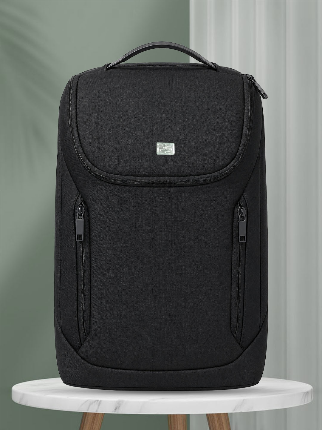 PB Pearlbags 22L Water-Resistant Urban Travel Laptop Backpack for Men & Women, 15.6-Inch Laptop Sleeve, USB Charging Port, 180° Flat-Opening Design, Black