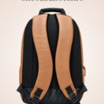 PB Pearlbags Faux Leather Laptop Backpack for Men & Women, Water-Resistant 14L Office and Travel Bag with Padded Laptop Sleeve, 2 Compartments & Bottle Pocket - Thumbnail Image 4