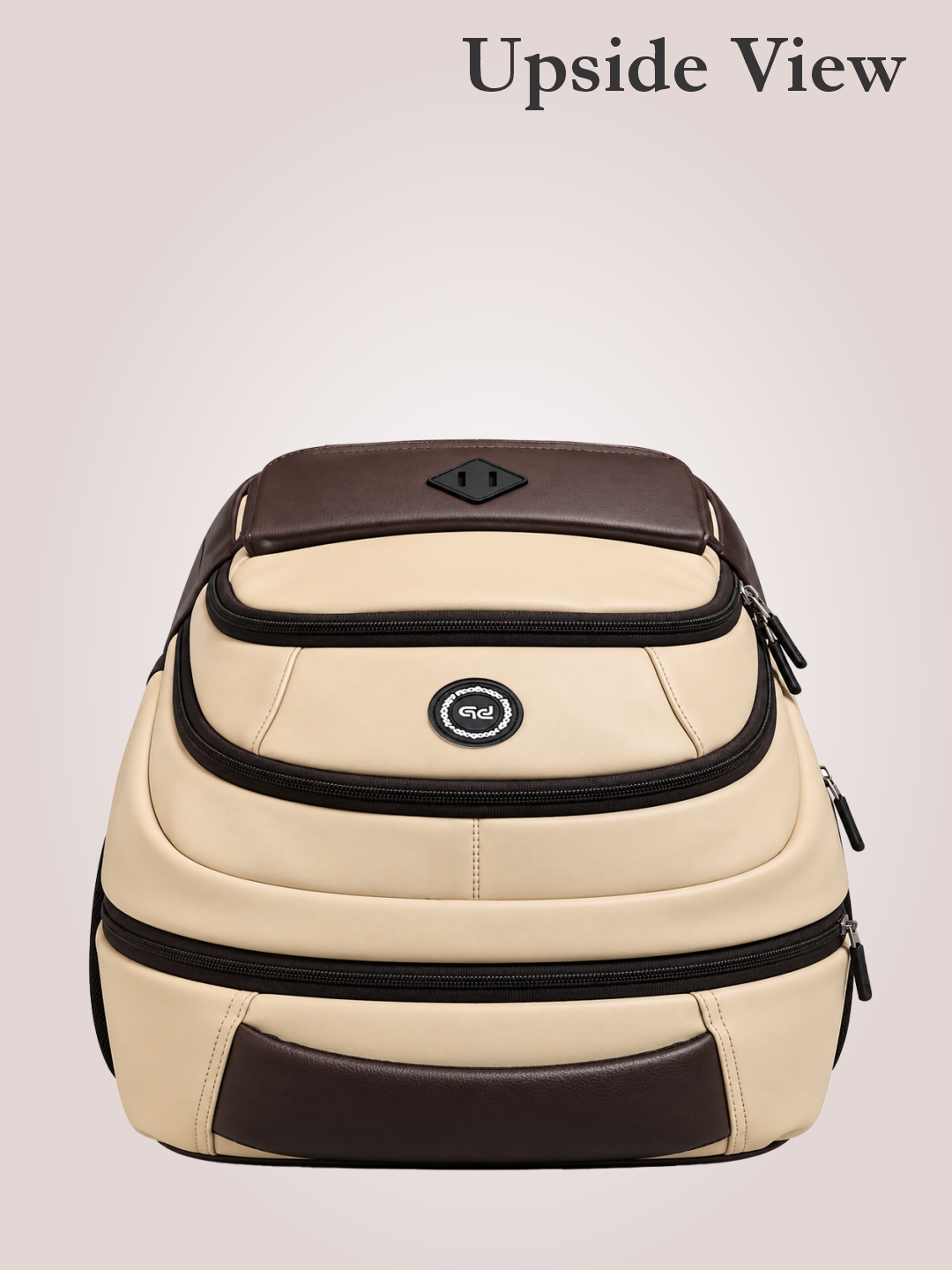 PB Pearlbags Faux Leather Laptop Backpack for Men & Women, 29.4L Water-Resistant Office & Travel Bag with Padded Laptop Sleeve, 2 Compartments & Multiple Pockets