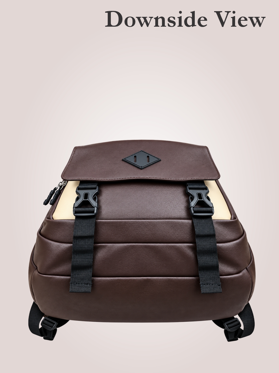 PB Pearlbags Faux Leather Laptop Backpack for Men & Women, 29.4L Water-Resistant Office & Travel Bag with Padded Laptop Sleeve, 2 Compartments & Multiple Pockets